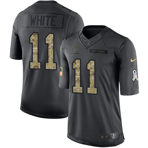 Nike Bears #11 Kevin White Black Men's Stitched NFL Limited 2016 Salute to Service Jersey